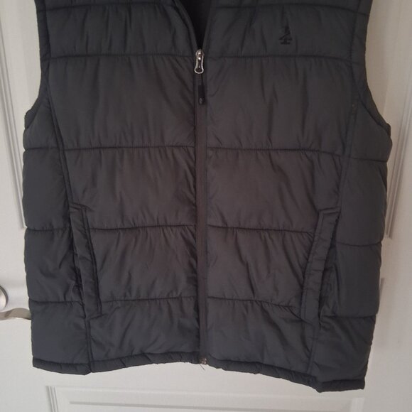Izod Quilted Puffer Vest Men's Size Medium Grey Full Zipper Pockets - Picture 5 of 6